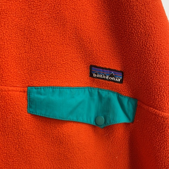 Sold❌❌❌Patagonia orange and blue synchilla pull over - Picture 2 of 5